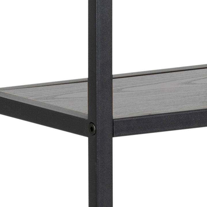 Seaford Black Metal Wall Shelf with 3 Additional Black Shelves - TidySpaces