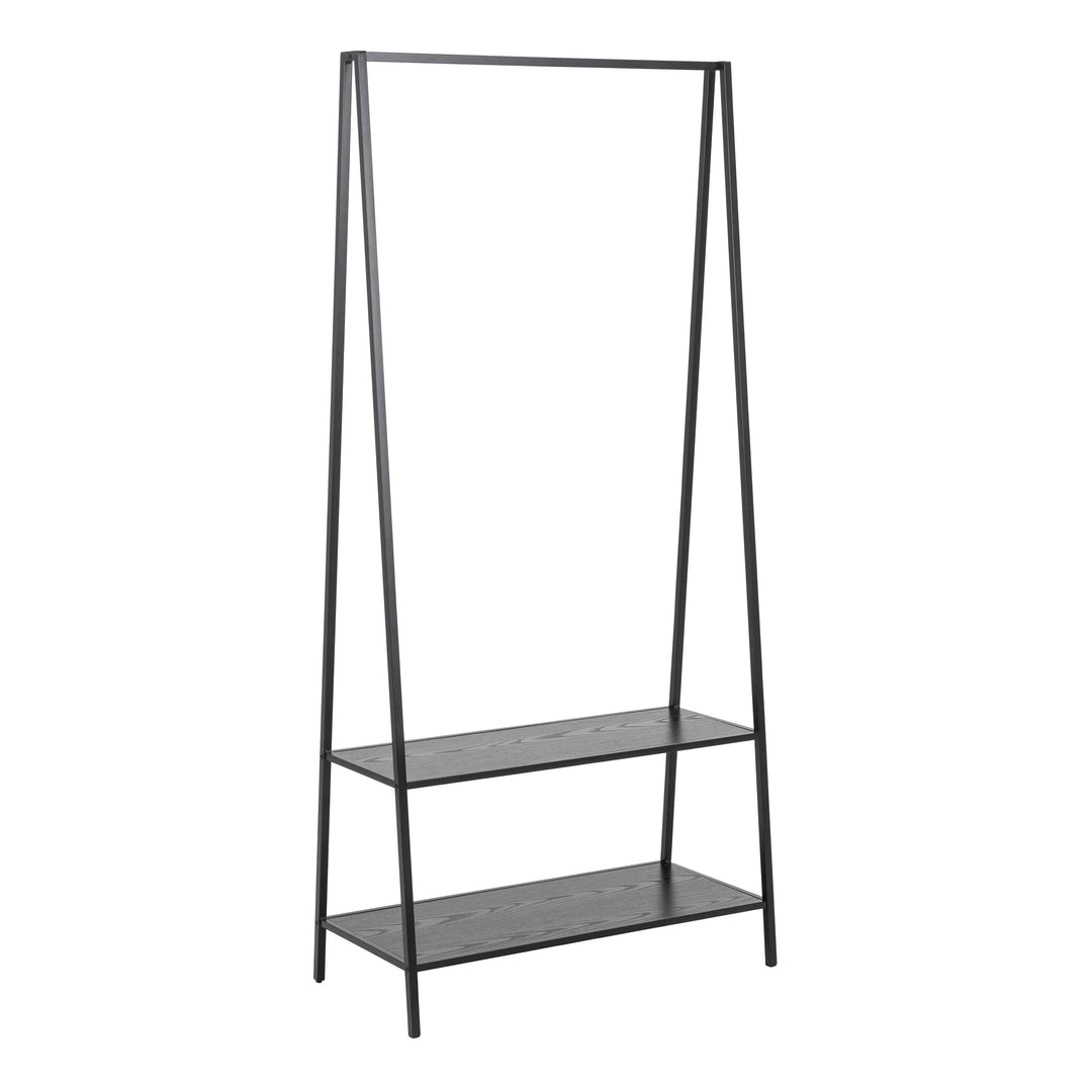 Seaford Clothes Rack with 2 shelves in Black - TidySpaces