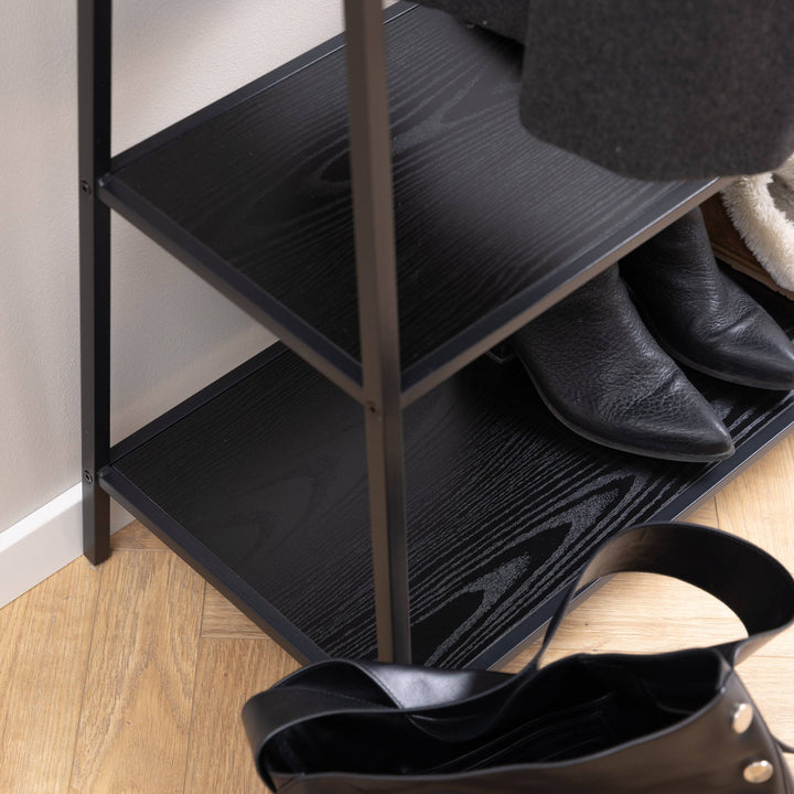 Seaford Clothes Rack with 2 shelves in Black - TidySpaces