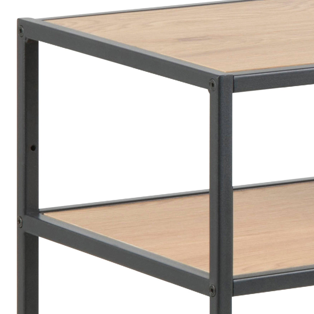 Seaford Console Table, 2 Shelves in Black and Oak - TidySpaces