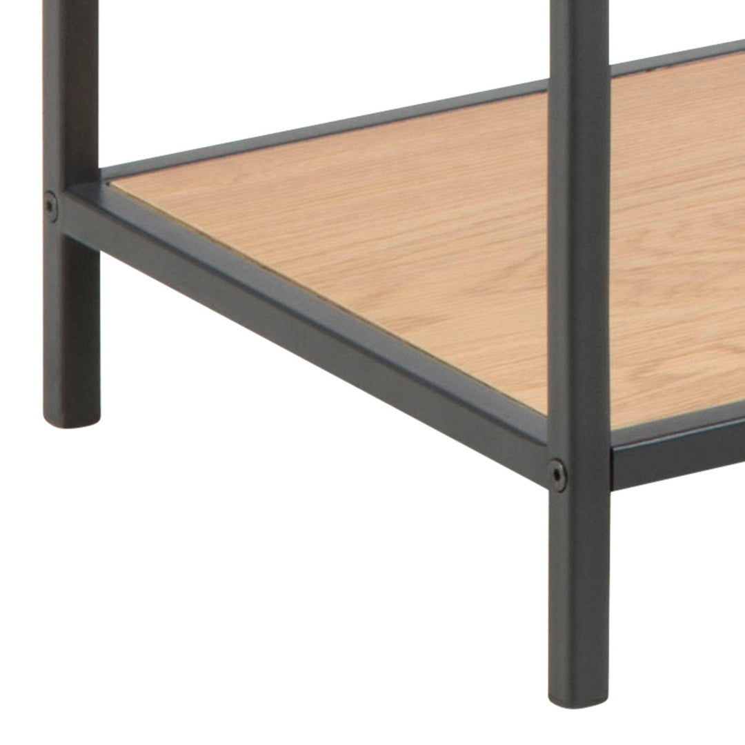 Seaford Console Table, 2 Shelves in Black and Oak - TidySpaces