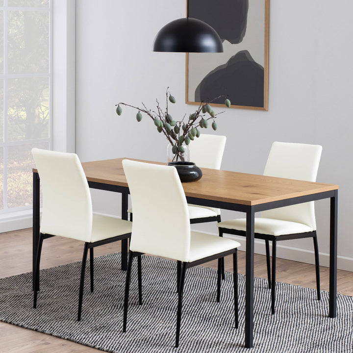 Seaford Dining Table in Black & Oak - TidySpaces