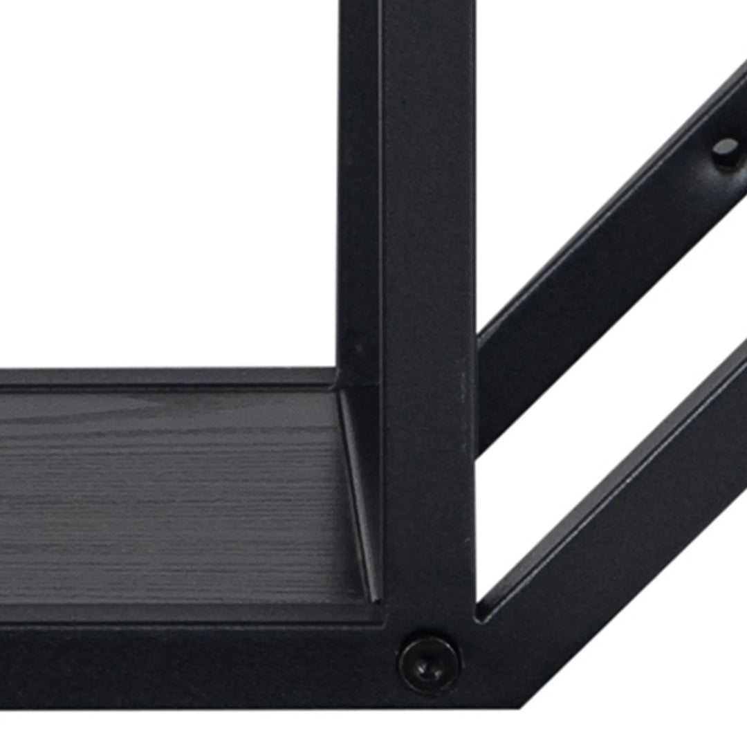 Seaford Octagonal Metal Wall Shelf in Black - TidySpaces