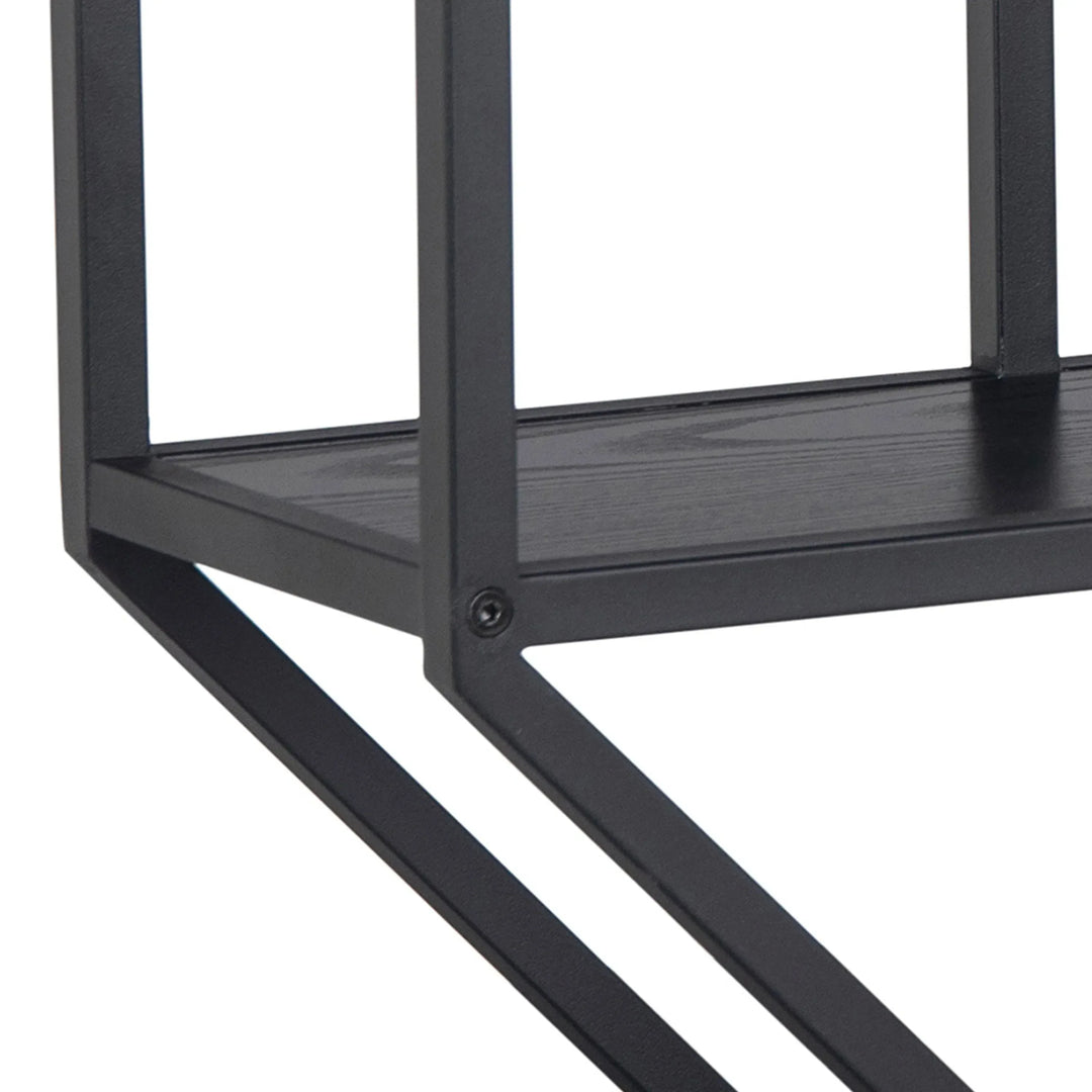Seaford Octagonal Metal Wall Shelf in Black - TidySpaces