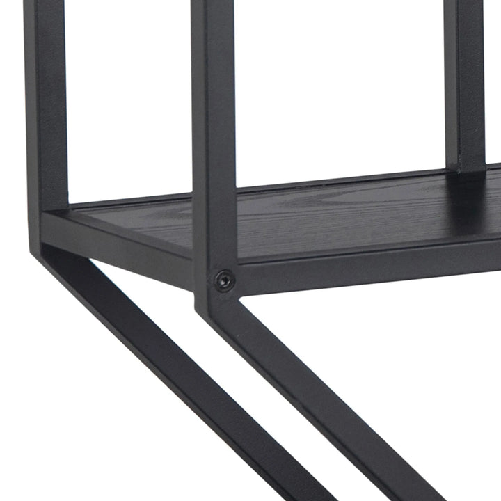 Seaford Octagonal Metal Wall Shelf in Black - TidySpaces