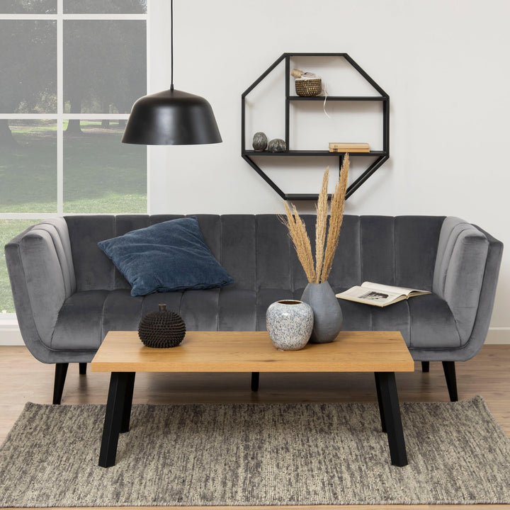 Seaford Octagonal Metal Wall Shelf in Black - TidySpaces