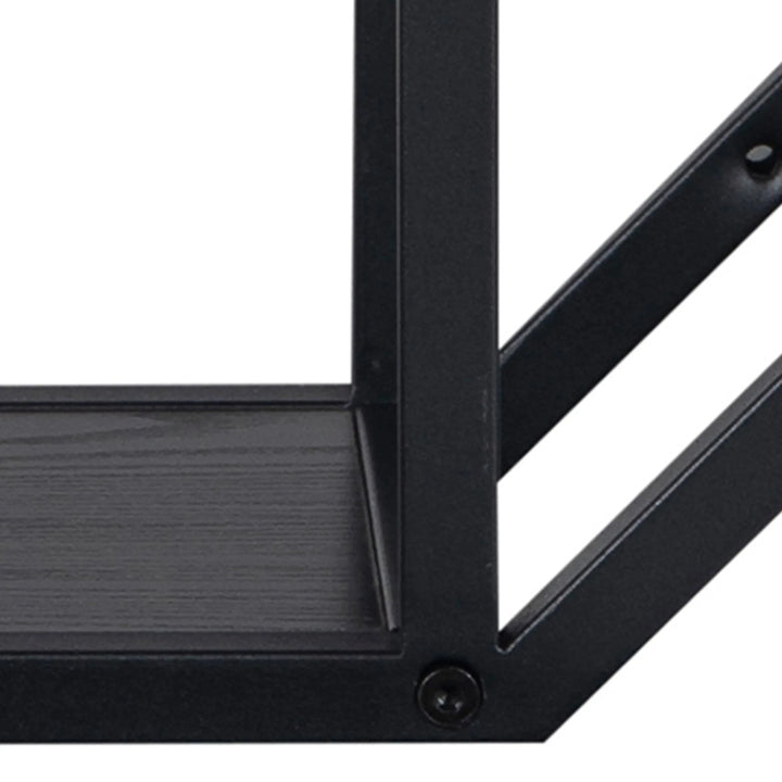 Seaford Octagonal Metal Wall Shelf in Black - TidySpaces