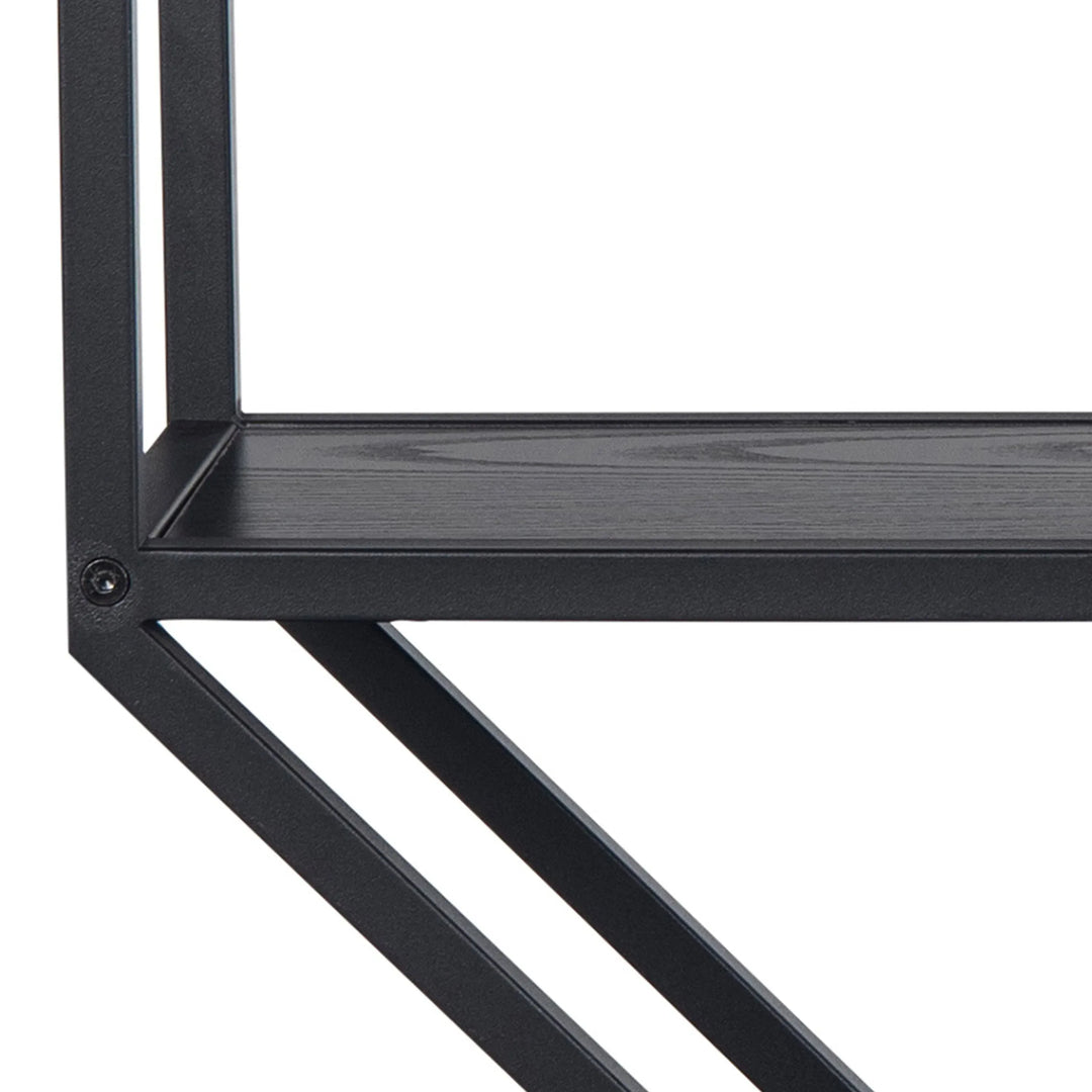 Seaford Octagonal Metal Wall Shelf in Black - TidySpaces