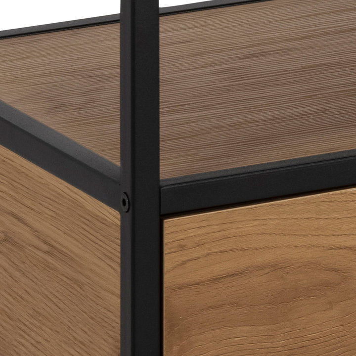 Seaford TV Unit 2 Drawers in Black & Oak - TidySpaces