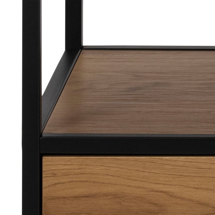 Seaford TV Unit 2 Drawers in Black & Oak - TidySpaces