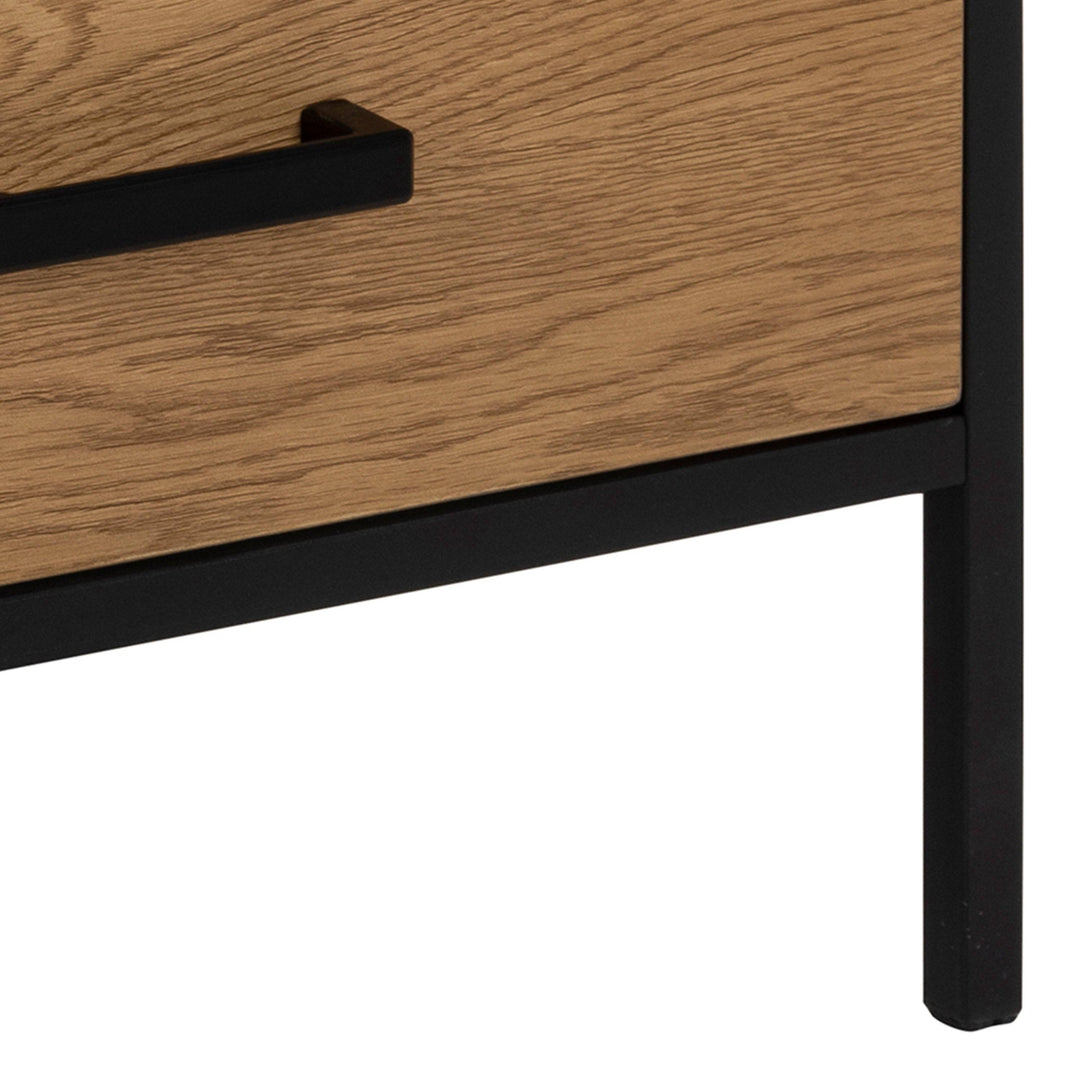 Seaford TV Unit 2 Drawers in Black & Oak - TidySpaces