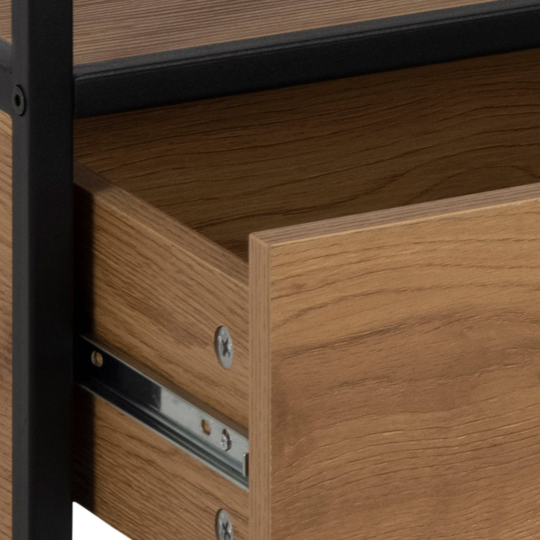 Seaford TV Unit 2 Drawers in Black & Oak - TidySpaces