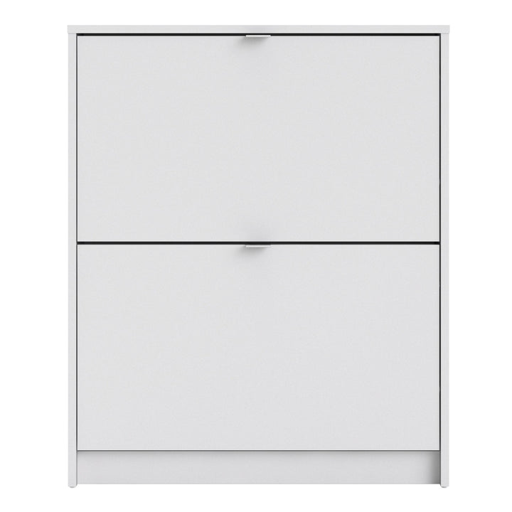 Shoes Shoe cabinet  w. 2 tilting doors and 1 layer in White