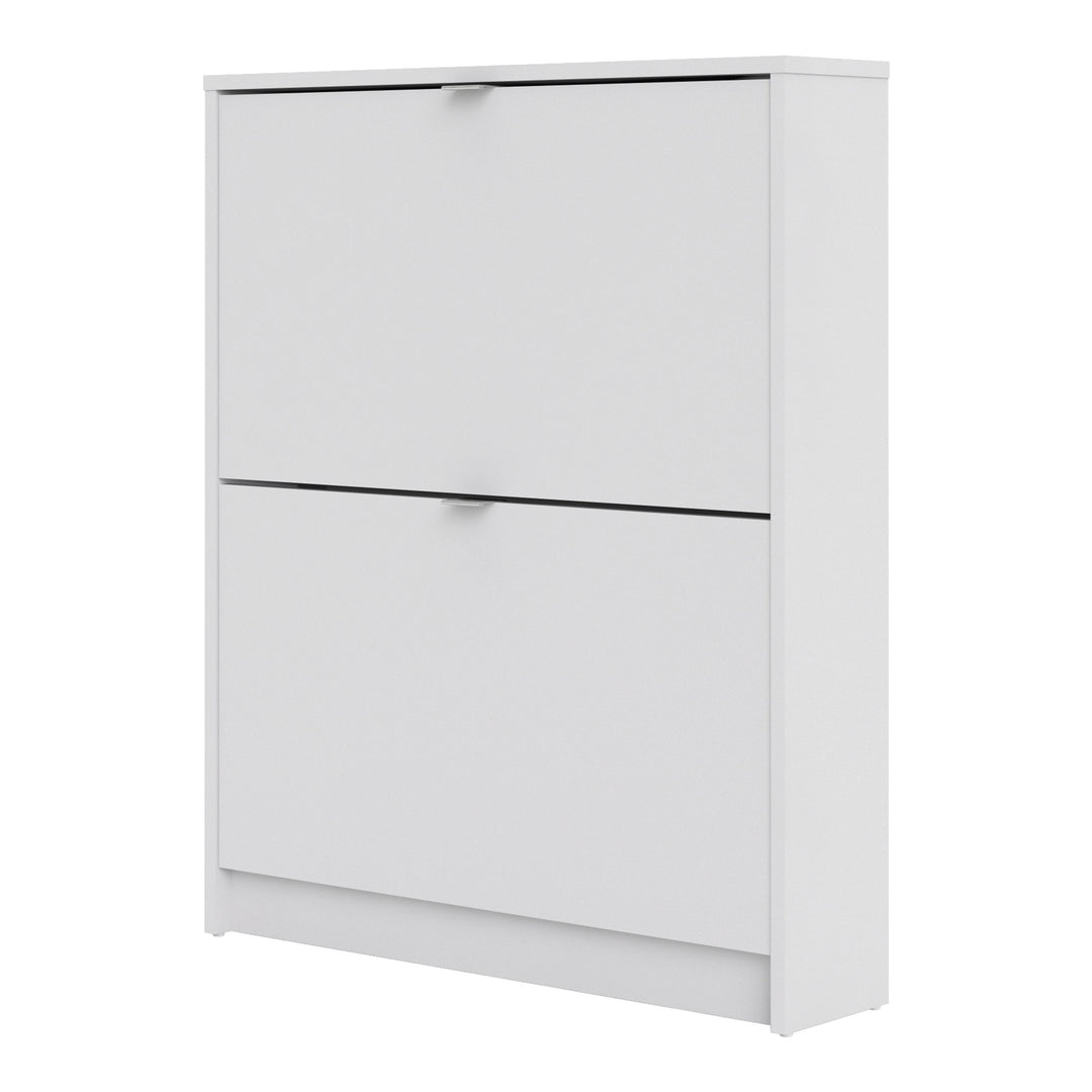 Shoes Shoe cabinet  w. 2 tilting doors and 1 layer in White