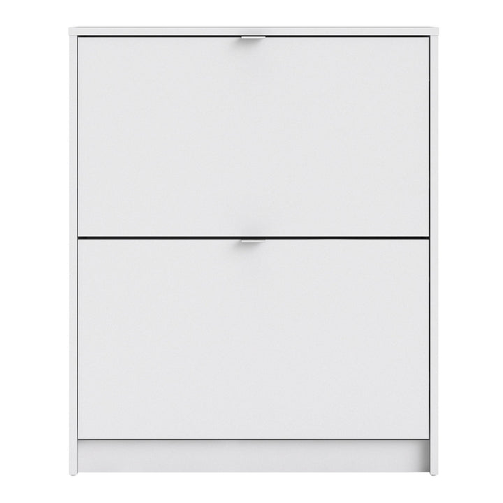 Shoes Shoe cabinet w. 2 tilting doors and 2 layers in White