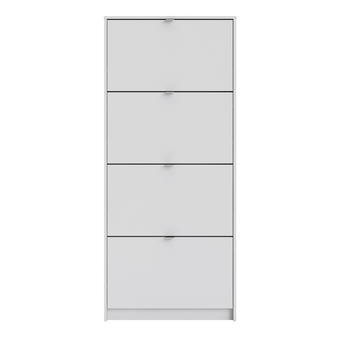 Shoes Shoe cabinet w. 4 tilting doors and 1 layer in White