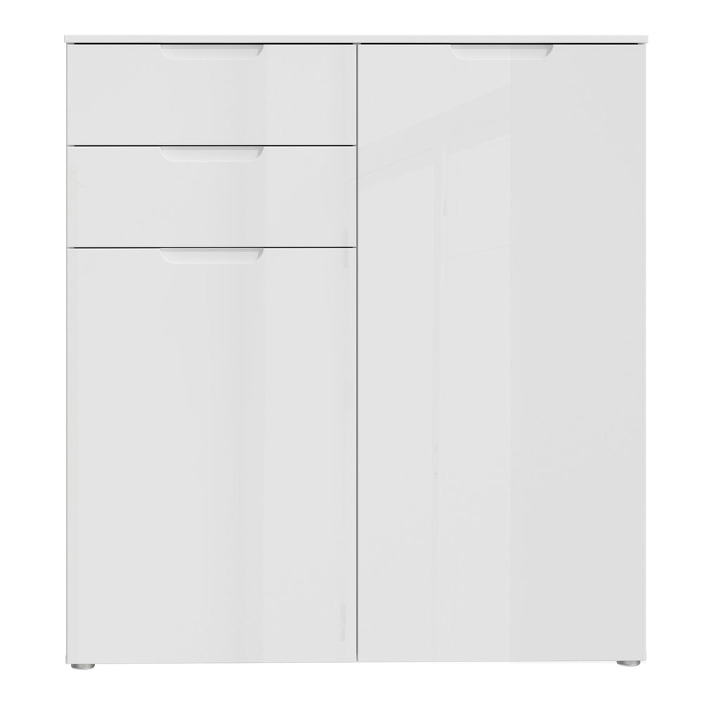 Sienna Chest of Drawers in White/White High Gloss - TidySpaces