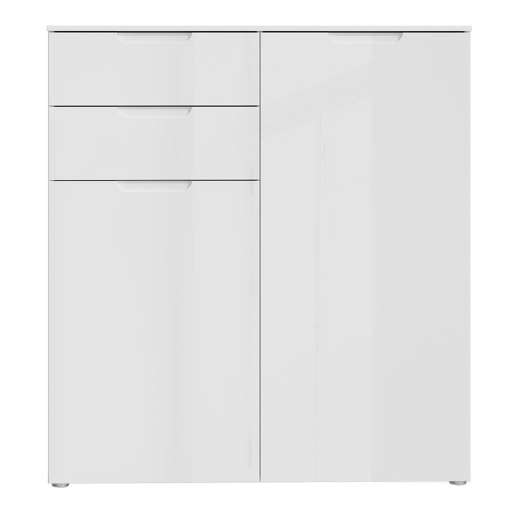 Sienna Chest of Drawers in White/White High Gloss - TidySpaces