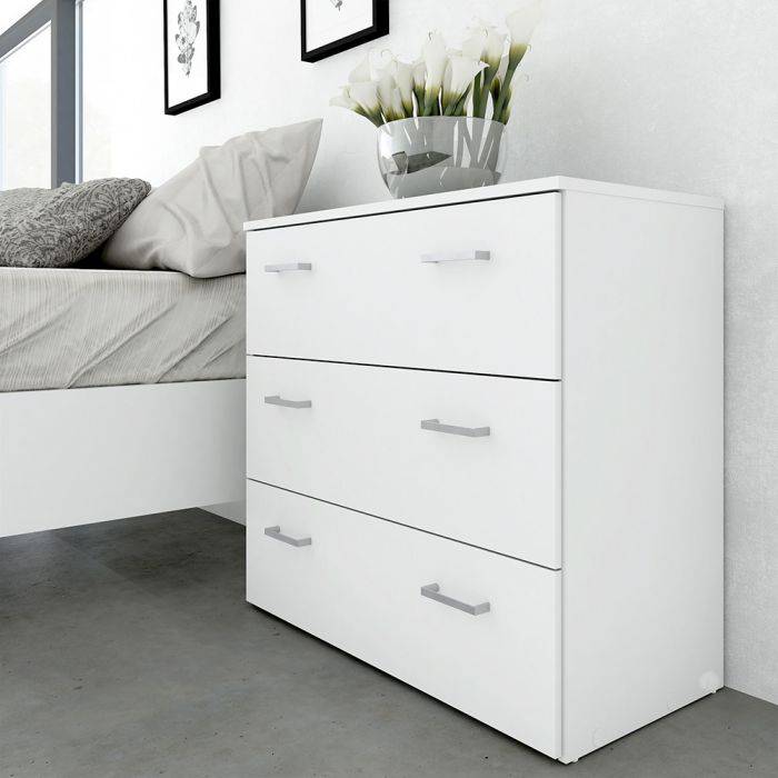 Space 3 Piece Bundle, Bedside, Chest and 2 Door 1 Drawer Wardrobe - TidySpaces