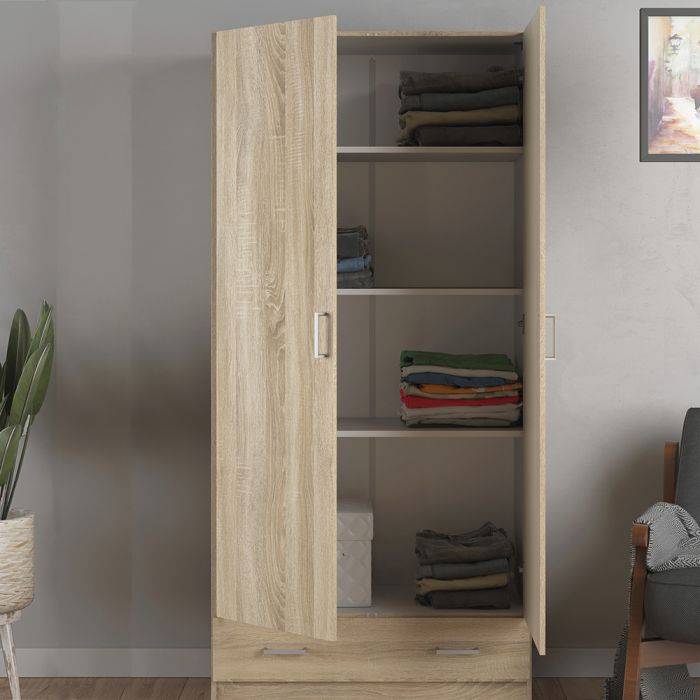 Space 3 Piece Bundle, Bedside, Chest and 2 Door 1 Drawer Wardrobe - TidySpaces