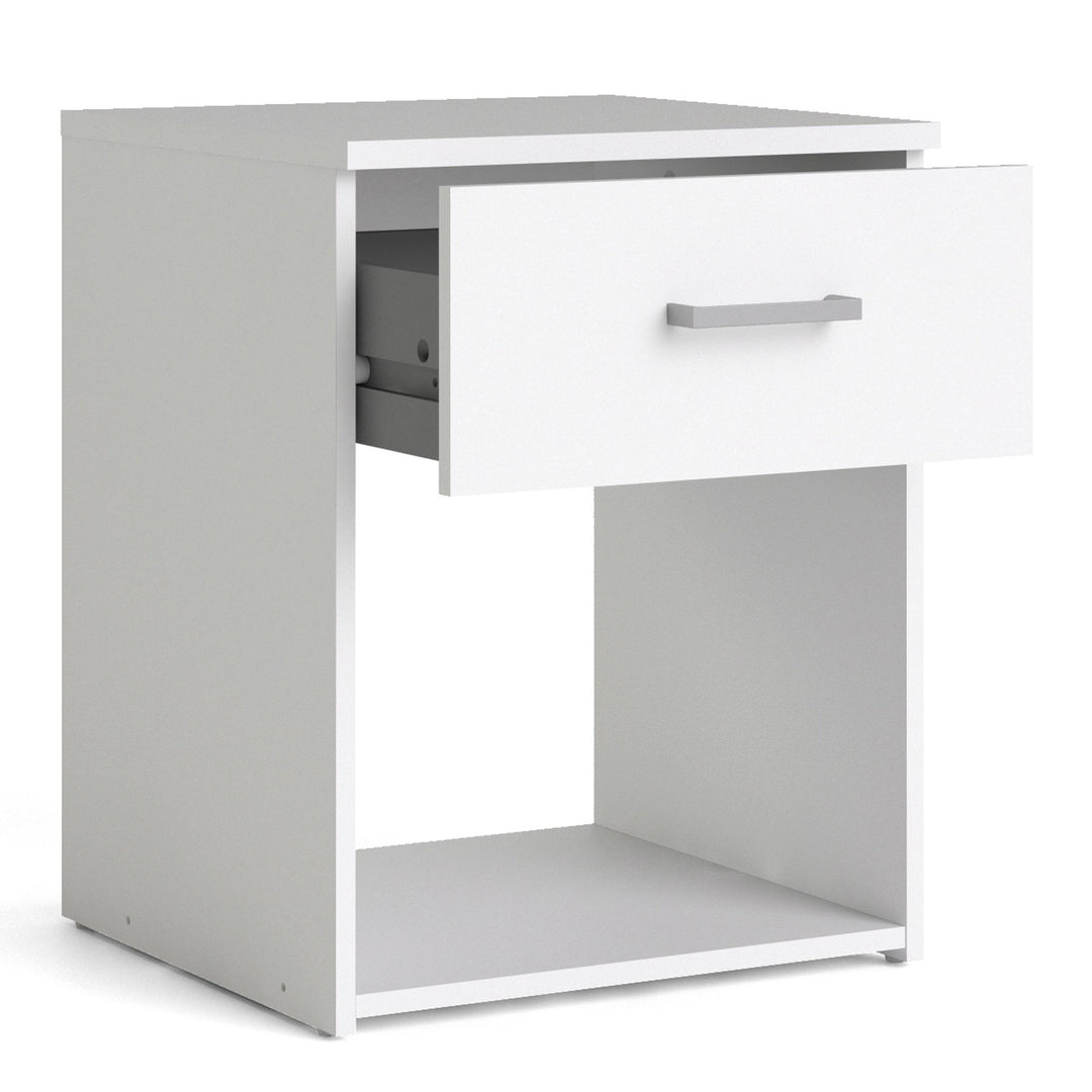 Space Bedside 1 Drawer in White - TidySpaces