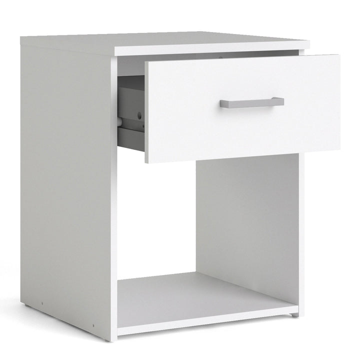 Space Bedside 1 Drawer in White - TidySpaces