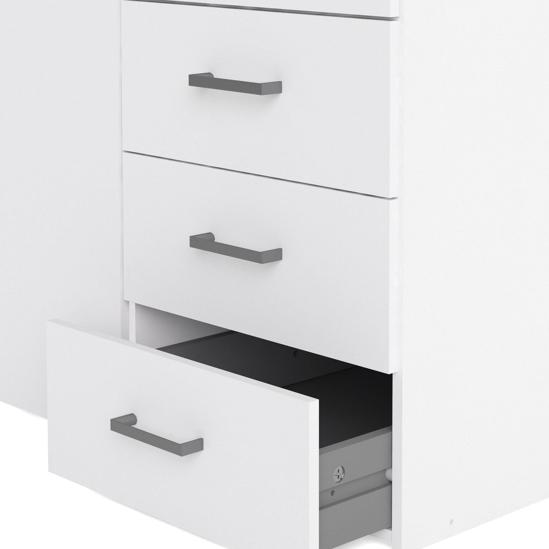 Space Wardrobe - 3 Doors 3 Drawers in White 2000 - TidySpaces