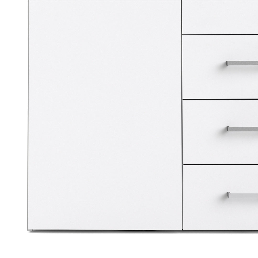 Space Wardrobe - 4 Doors 3 Drawers in White 2000