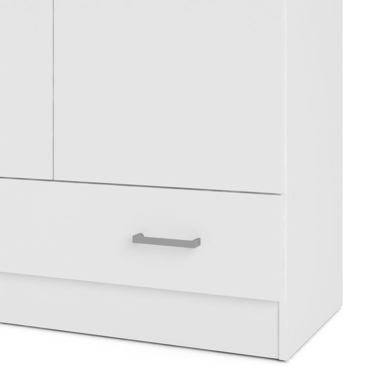 Space Wardrobe with 2 Doors + 1 Drawer in White 1750 - TidySpaces