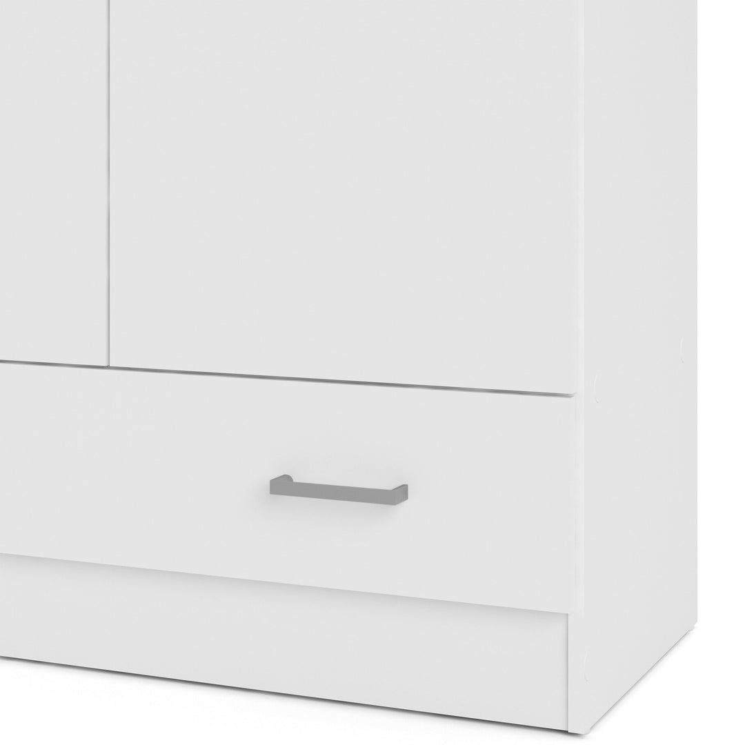 Space Wardrobe with 2 Doors + 1 Drawer in White 1750 - TidySpaces