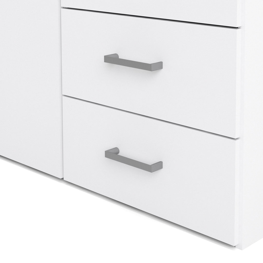 Space Wardrobe with 2 doors + 3 drawers White 1750 - TidySpaces