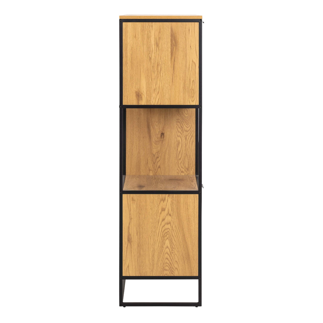 Swindon Bookcase with 2 Doors, 3 drawers and 1 Shelves in Black - TidySpaces