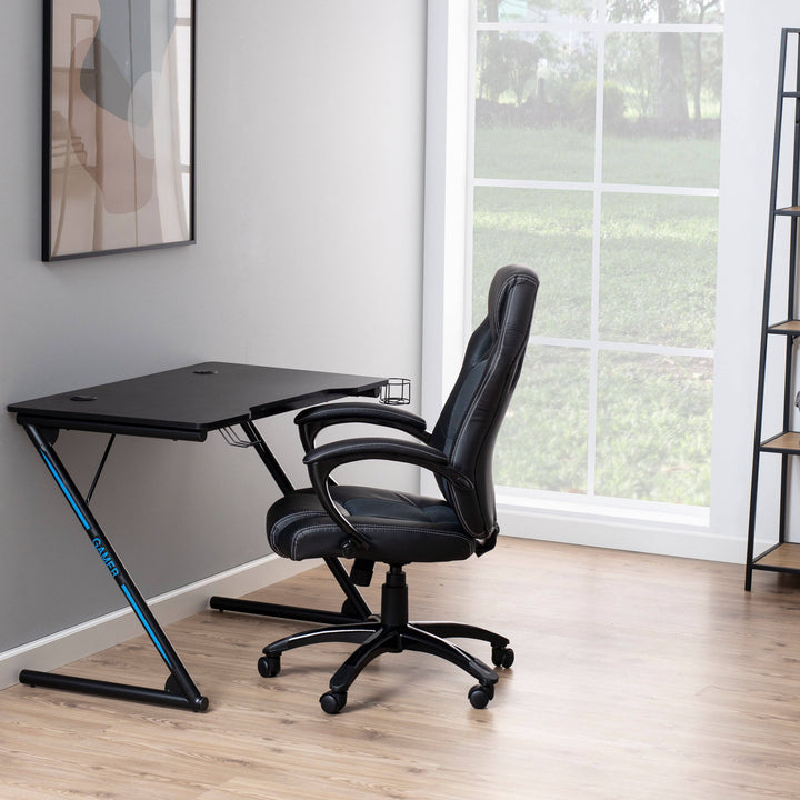 Trooper Gaming Desk in Black - TidySpaces