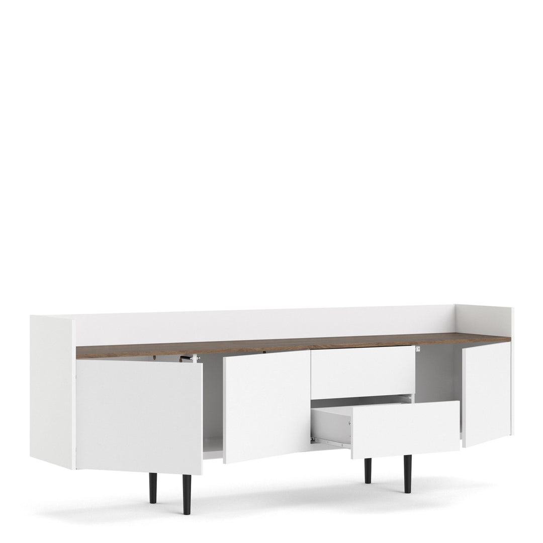 Unit Sideboard 2 Drawers 3 Doors in White and Walnut - TidySpaces