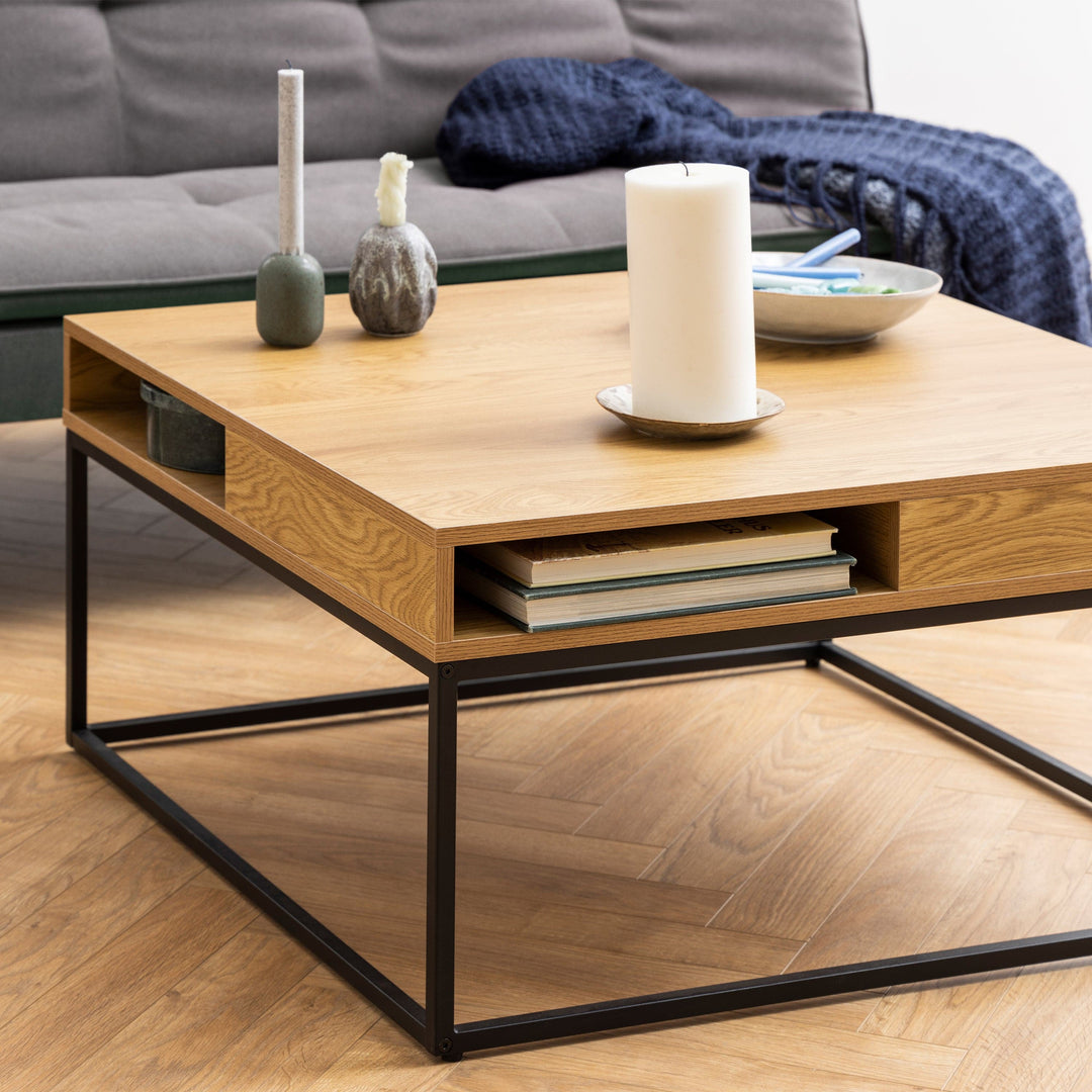 Willford Coffee Table in Oak & Black - TidySpaces