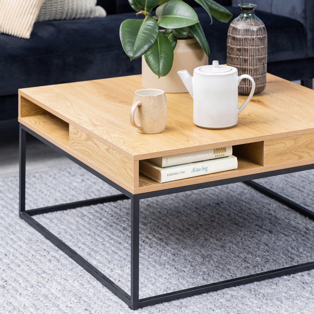 Willford Coffee Table in Oak & Black - TidySpaces