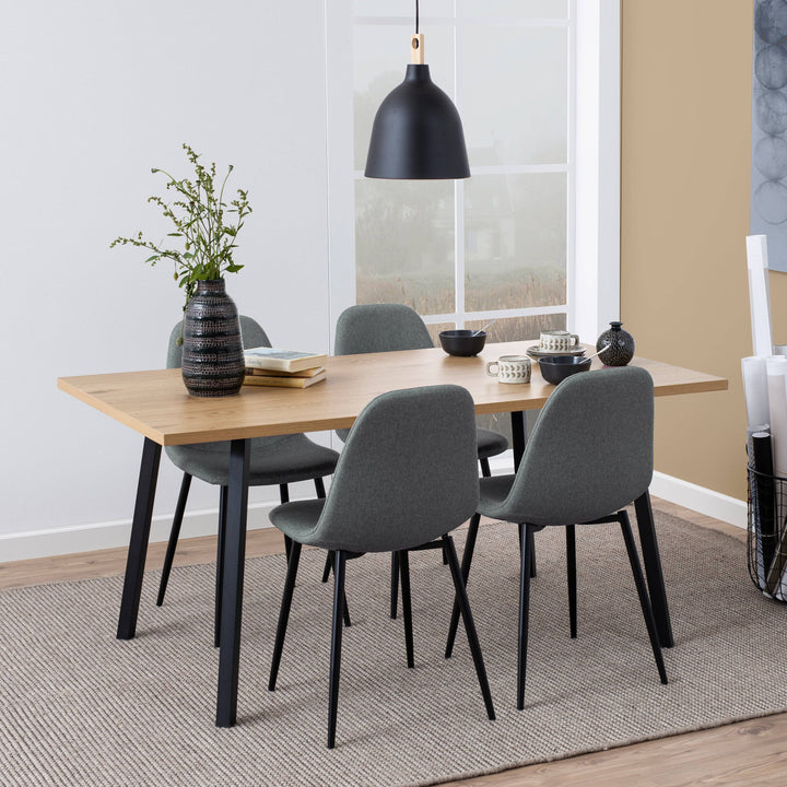 Wilma Dining Chair in Light Grey Set of 4 - TidySpaces