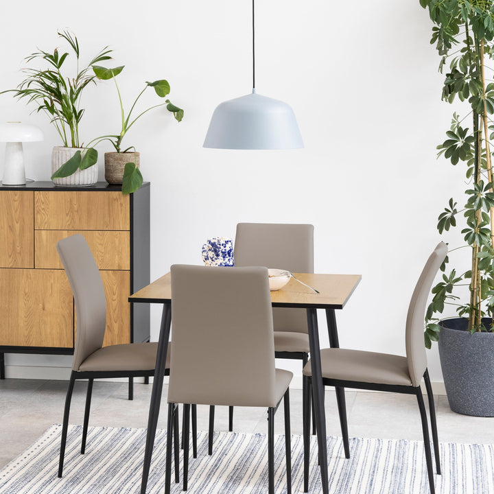 Wilma Small Dining Table in Oak & Black Legs - TidySpaces