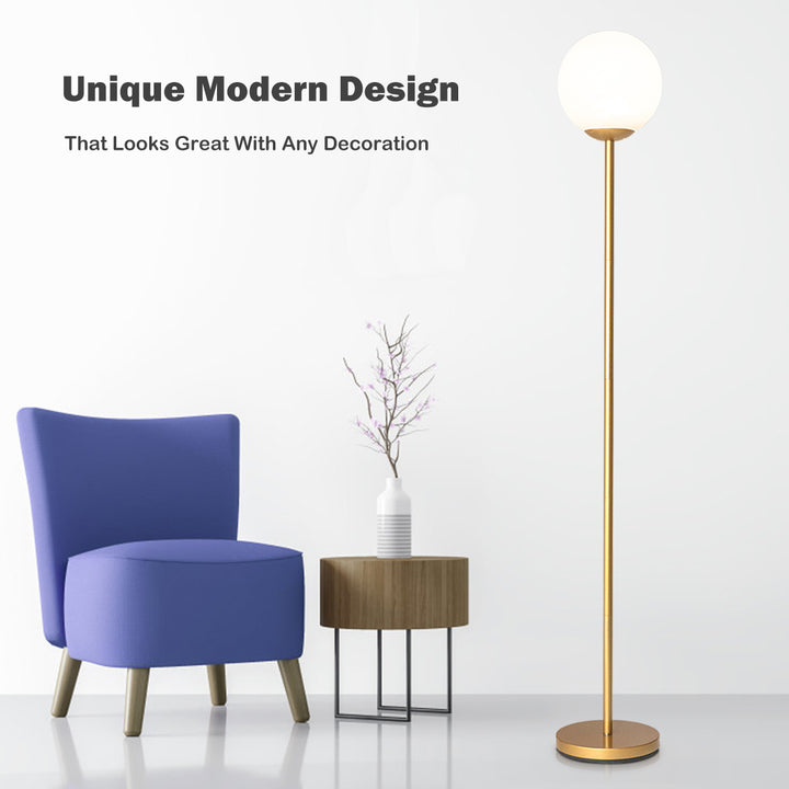 Globe Lamp Cover Floor Lamp with Acrylic Lampshade-Golden