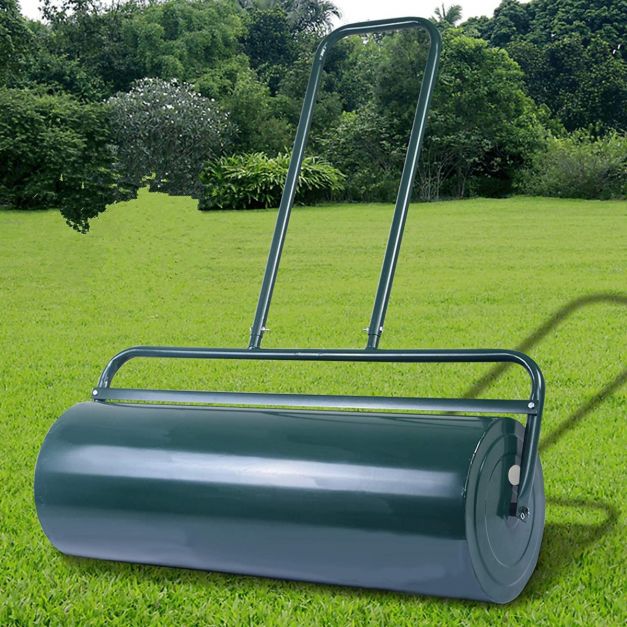 63L Heavy Duty Garden Grass Roller with U shaped Handle - TidySpaces