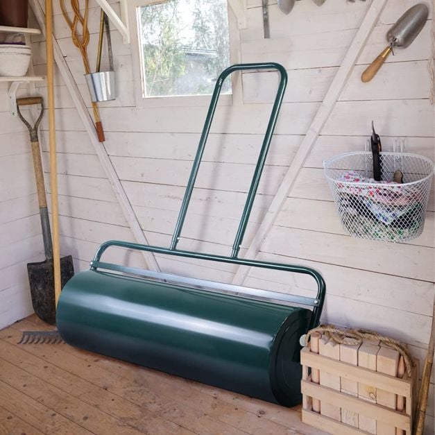 63L Heavy Duty Garden Grass Roller with U shaped Handle - TidySpaces