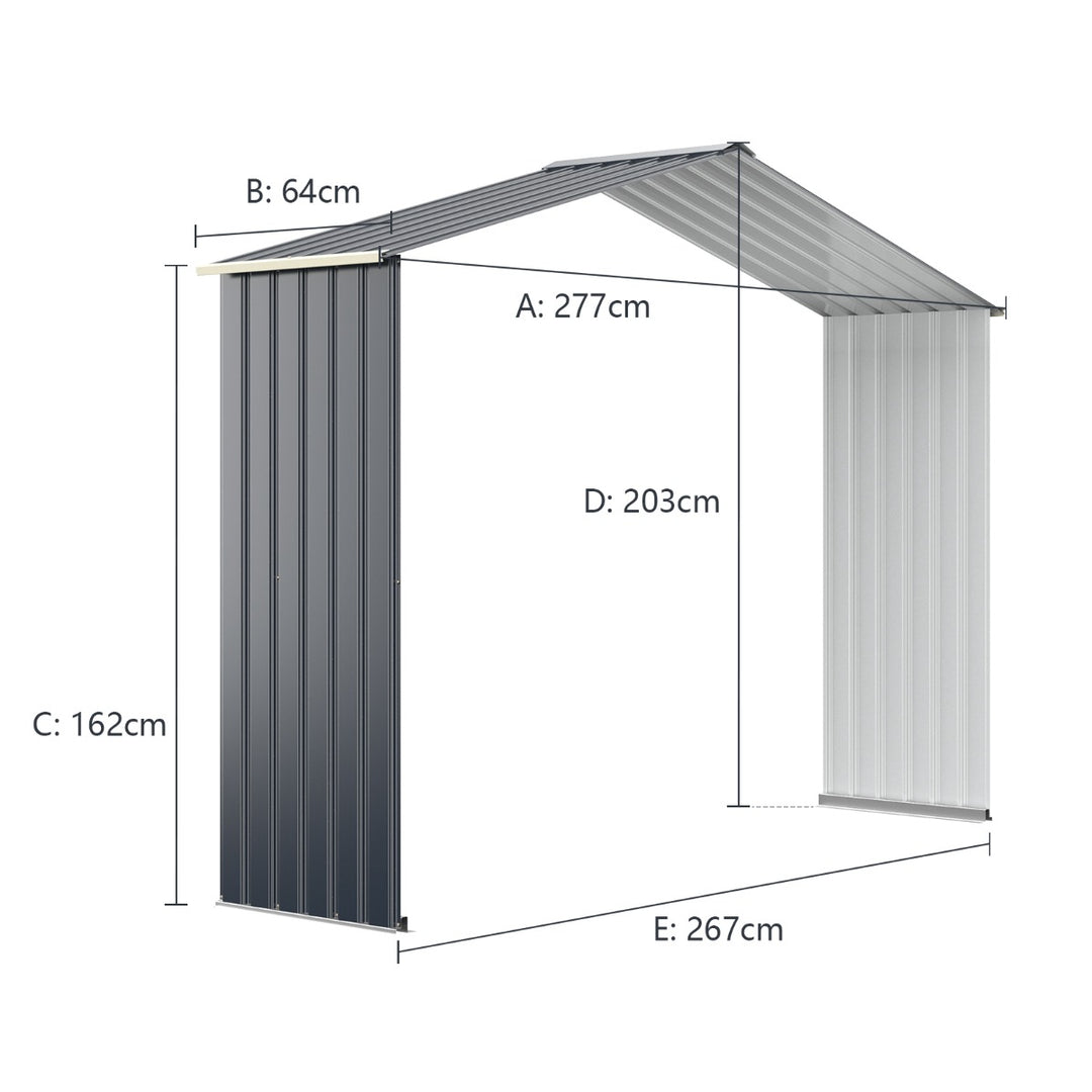 Outdoor Storage Shed Extension Kit for 203 cm Shed Width