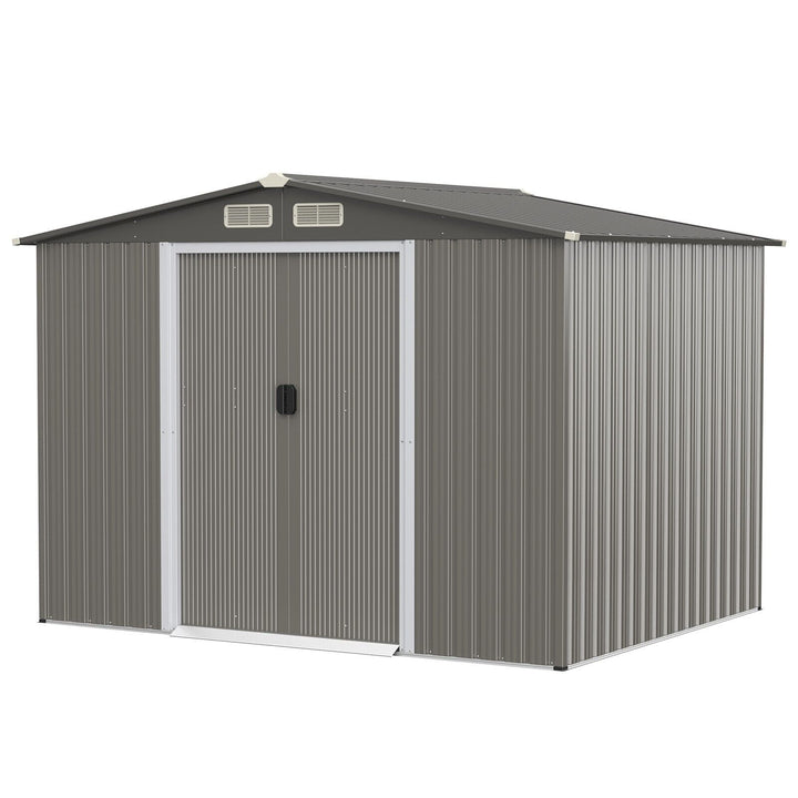 Outdoor Storage Shed with Foundation for Garden Yard Dark