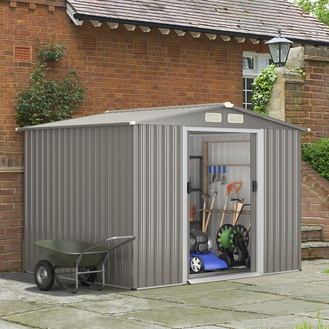 Outdoor Storage Shed with Foundation for Garden Yard Dark