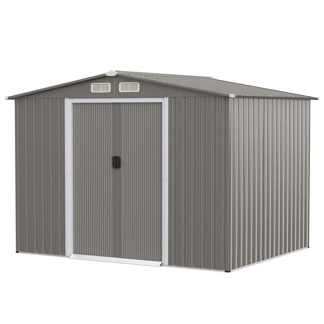 Outdoor Storage Shed with Foundation for Garden Yard Dark