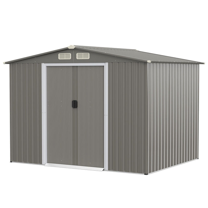 Outdoor Storage Shed with Foundation for Garden Yard Dark