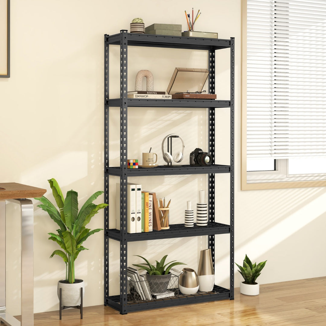 5 Tier Metal Shelving Unit with Anti slip Foot Pad for Warehouse Kitchen