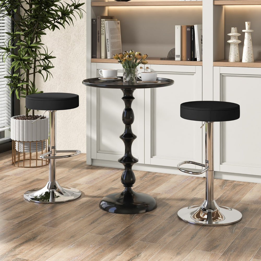 Height adjustable Bar Stool Set of 2 with Footrest - TidySpaces