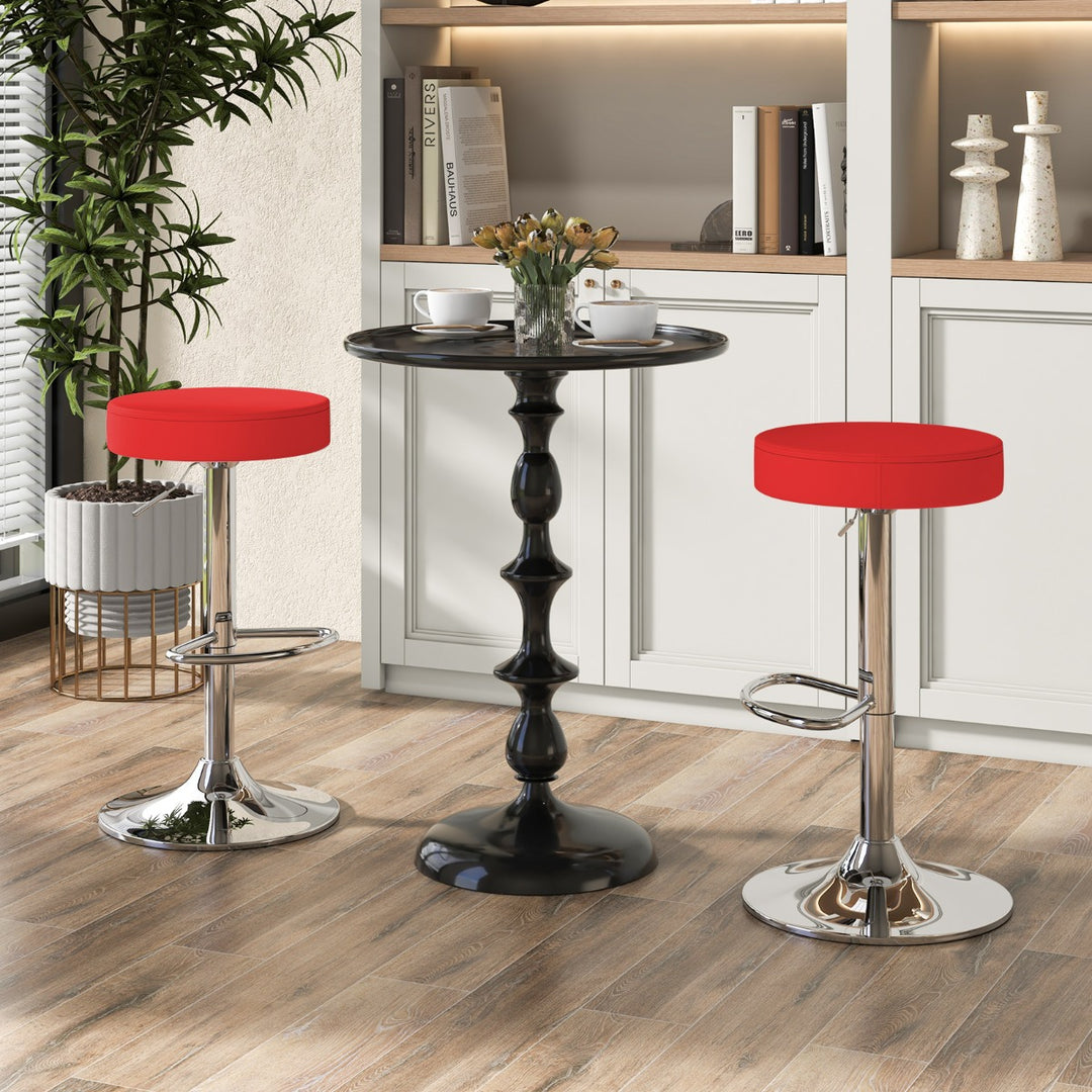 Height adjustable Bar Stool Set of 2 with Footrest - TidySpaces