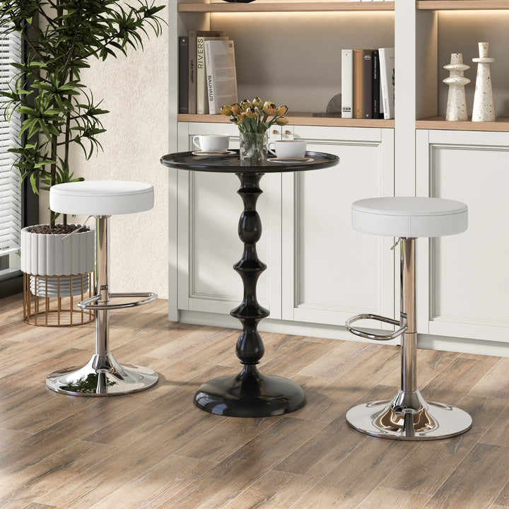 Height adjustable Bar Stool Set of 2 with Footrest - TidySpaces